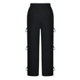 thumbnail image 4 of Bow Tie Wide Leg Pants for Womens Drawstring Elastic Waist Sweatpants Baggy Relaxed Fit Jogger Pants High Waisted Tummy Control Fleece Jogger Sweatpant with Pockets, 4 of 7