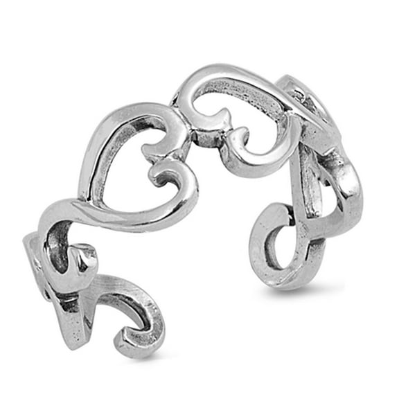 Heart Infinity .925 Sterling Silver Toe Ring Jewelry Female Unisex