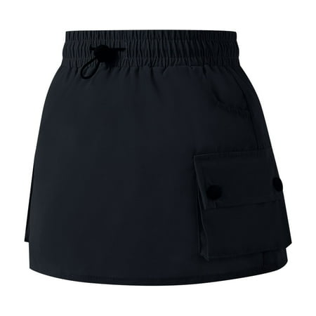 

Skirts For Girls Girls Cargo Skirt High Waisted Pocket Skirt Casual Cargo Short Skirts Skirt With Shorts Underneath(Size:8-9 Years)