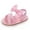 Pink, variant on Wolcakyue Baby Girls Boys Sandals Summer Flowers Shoe Rubber Sole Pu Leather Mesh Toddler First Walkers Princess Dress Outdoor Shoes,Hot Pink 4