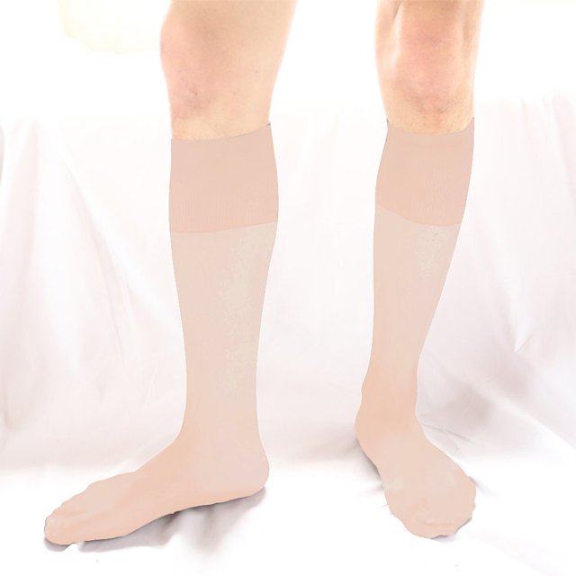 Men Business Dress Tube Socks Invisible Traceless Sheer See-Through Stockings