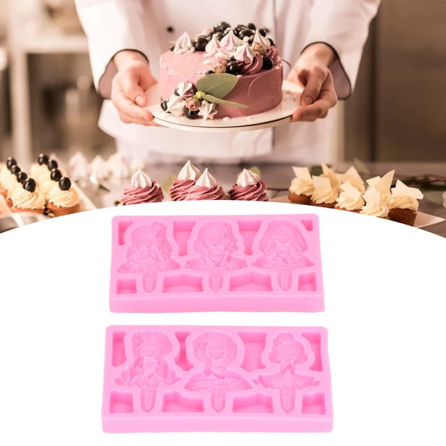 Molde de silicona fácil limpieza moldes de fondant suaves y flexibles fácil desmoldar hermosa forma de niña para hornear pasteles DIY ANGGREK Otros