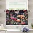 thumbnail image 7 of Coolnut 36 Inch Length Kitchen Curtains Butterflies Mushrooms 2 Panels Half Window Sheer Curtains Rod Pocket Farmhouse Short Drapes for Bathroom Cafe Basement Home Decor, 7 of 7