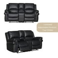 thumbnail image 6 of Hybition 3 - Piece Living Room Set Faux Leather Sofa Set-Black, 6 of 7