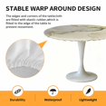 thumbnail image 2 of Elastic Fitted Round Tablecloth, Marble Yellow Waterproof Stretch Table Cover for 45"-54" Tables, Modern Abstract Ink Painting Luxury Washable Outdoor Tablecloths for Patio, Picnic, Camping, 2 of 9