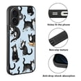 thumbnail image 2 of WIRESTER Shockproof Soft Rubber Cover Case for Apple iPhone 16 Plus 6.7" 2024, Black White Tuxedo Cat Playful Postures On Pale Aqua Background, 2 of 5