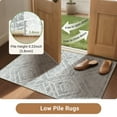 thumbnail image 5 of NewBuros 9'x12' Area Rugs for Living Room, Non-Slip Machine Washable Rugs, Soft Stain Resistant Low Pile Vintage Distressed Print Western Indoor Carpet, Light Gray, 5 of 11