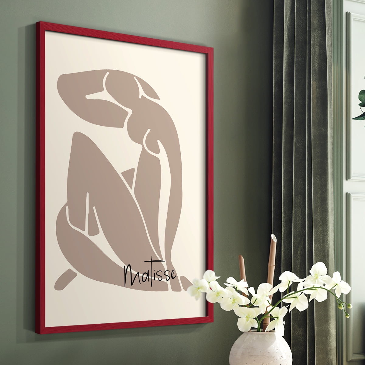 Matisse CCCVIII in Red Solid Wood 11 x 14 Framed Print