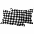 thumbnail image 6 of Black White Plaid Outdoor Pillow Covers 20x12 Inch Lumbar Pillow Covers Set of 2 Waterproof Decorative Throw Pillow Cases Modern Simple Buffalo Check Gingham Cushion Covers for Patio Furniture Garden, 6 of 8