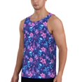 thumbnail image 2 of Daiia Blue Skull Leaf Printed Men's Quick Dry Fit Muscle Tank Top Slim-Fit Tank Workout Tank Top Lightweight Sports Tank Top-4X-Large, 2 of 7