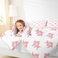 thumbnail image 3 of Feelyou Girly Watercolor Fish Queen Comforter Set for Ladies, Sea Beast Bedding Comforter Set, Blush Hue, Pink Reversible, 3pcs, 3 of 6