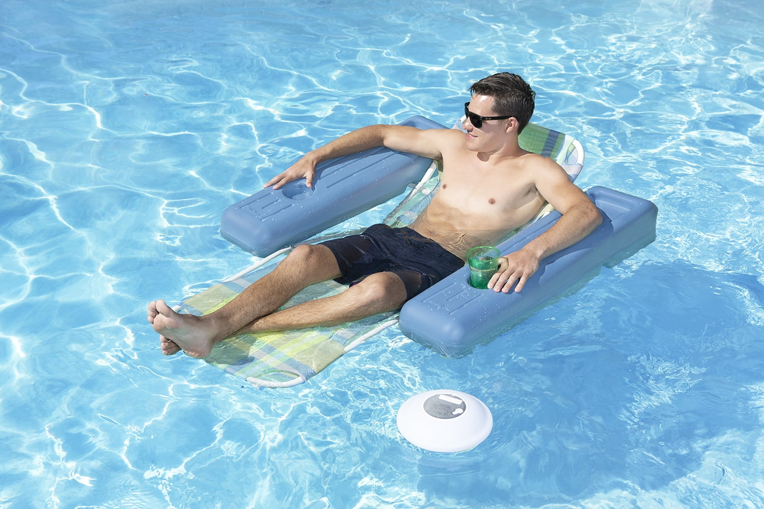 Poolmaster Multi-Light Floating Waterproof Portable Bluetooth Speaker - 7 Color LED Backlight Display with Phone Call Functionality for Swimming Pools, Lakes, Outdoors