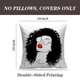 thumbnail image 2 of LALILO Throw Pillow Covers Black Woman With Curly Luxurious Hair And Red Cushion Cover 18" x 18", 2 Pack, 2 of 6