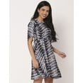 thumbnail image 3 of Moomaya Printed Rayon Dress, Flutter Sleeves Embroidered Casual Summer Dress, 3 of 8