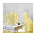 thumbnail image 3 of Velas Led Grande Flama Realista Vaso De Cristal Remoto 5 pcs, Blanco, 3 of 5