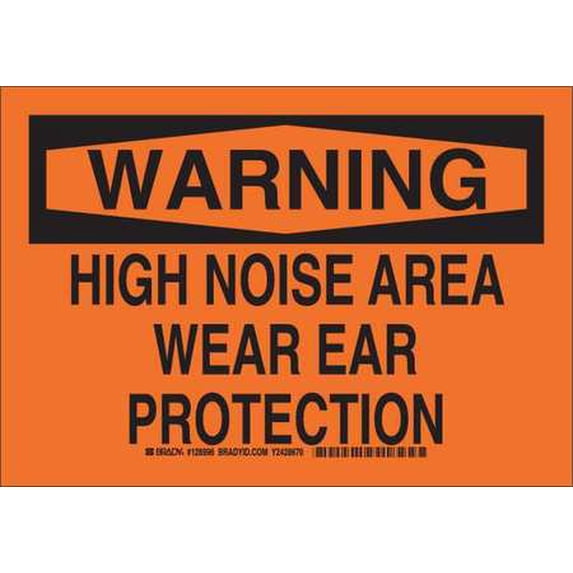 BRADY 128994 Warning Sign, 7 x 10In, Black/Orange