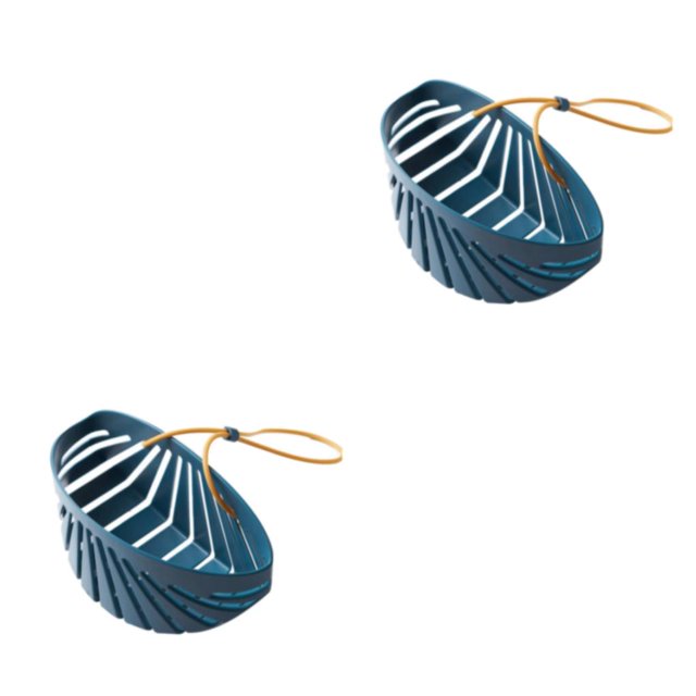 Toystoory Escurridor de esponja para fregadero, cesta de cocina con cuerda, estante de jabón para el hogar, suministros de lavado, bandeja de Azul 2piezas