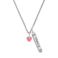 thumbnail image 1 of Delight Jewelry Acrylic 5/16" Pink Heart Silvertone Family Bar Charm Necklace, 23", 1 of 4