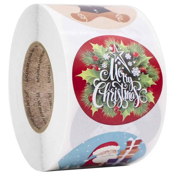 Pegatinas de copo de nieve para decoración de caja de regalo, 6 diseños, 50-500 unidades