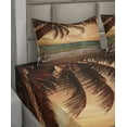 thumbnail image 2 of Ambesonne Tropical Fitted & Top Sheet Set with Shams, Exotic Seascape with Palm, Multicolor, 2 of 4