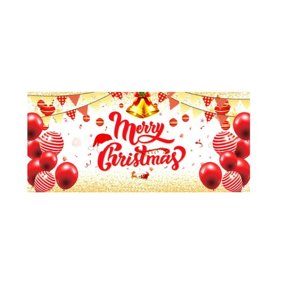 Merry Christmas Garage Banner, 5.15 ft x 2.33 ft Festive Scene Door Decoration with Party Atmosphere, Large Cloth Backdrop for Outdoor and Indoor Holiday Decor