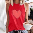 thumbnail image 1 of UPPADA Débardeurs Grande Taille pour Femmes, T-Shirts Graphiques Sans Manches Décontractés, T-Shirts Surdimensionnés, T-Shirts Graphiques Sans Manches, Rouge, L, 1 of 4