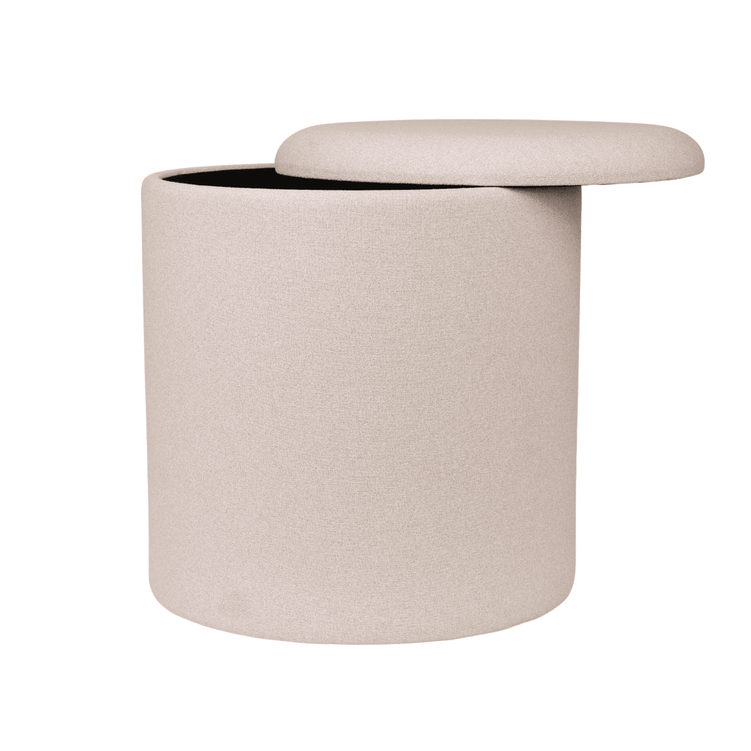 Mainstays Round Storage Ottoman, Cream Linen Fabric