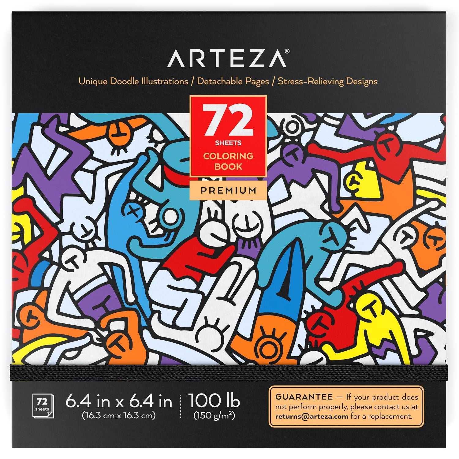 Art Supplies for Relaxing and Crafting 12.1 x 13.5 Inches 215-lb Paper 30 Sheets Ocean Illustrations Arteza Adult Coloring Book DIY Coloring Sheets Fold Into 8 x 8 Inches Frames Reflecting 
