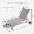 thumbnail image 2 of Domi Outdoor Living 5 Adjustable Position KhakiChaise Lounge Outdoor Set of 2 ,for Patio,Beach,Yard, 2 of 7