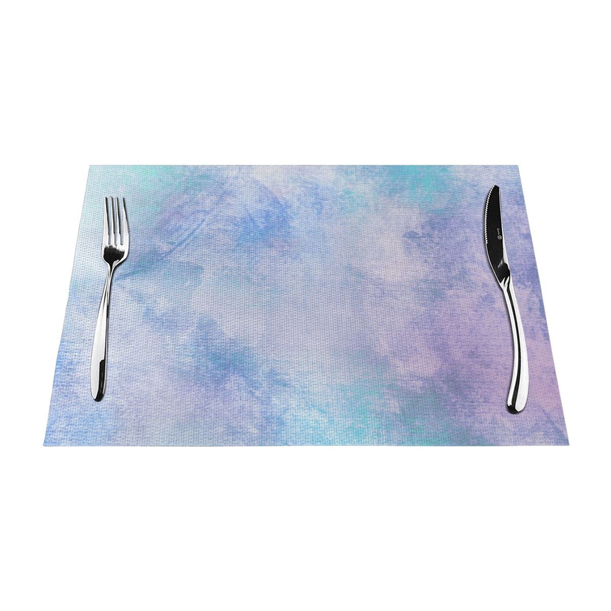 XMXY Woven Placemats Set of 4 PCS, Blue and Purple Texture Table Mats