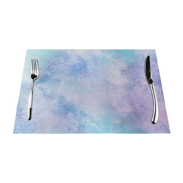 XMXY Woven Placemats Set of 4 PCS, Blue and Purple Texture Table Mats