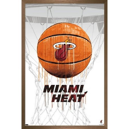 NBA Miami Heat - Drip Basketball 21 Wall Poster 14.725 x 22.375 Framed