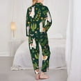 thumbnail image 3 of Pajama Sets for Women 2 Pcs, Cartoon Cute Alpaca Cactus Plant Button Down Long Sleeve Sleepwear Lounge PJ Sets, 3 of 6
