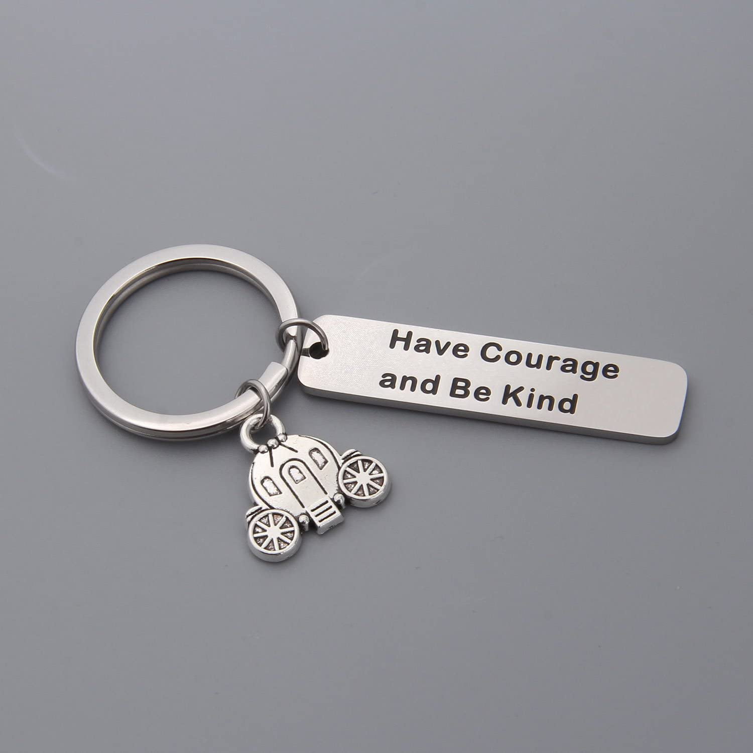 Have Courage and Be Kind Keychain Pumpkin Carriage Charm Back to School Gift