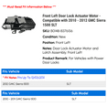 thumbnail image 2 of Front Left Door Lock Actuator Motor - Compatible with 2010 - 2012 GMC Sierra 1500 SLT 2011, 2 of 2