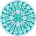 thumbnail image 1 of Ahgly Company Indoor Round Patterned Blue Turquoise Green Area Rugs, 4' Round, 1 of 6
