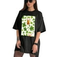 thumbnail image 3 of Plus Size Shirt for Women Black Tops for Women Short Sleeves Shirt for Women ST Patrick T Shirt Crewneck Shirt for Women XS, 3 of 5