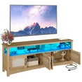 thumbnail image 3 of Uforic Farmhouse TV Stand for 65 inch TV, Entertainment Center with LED Light, TV Media Console Cabinet, 59" Oak, 3 of 9