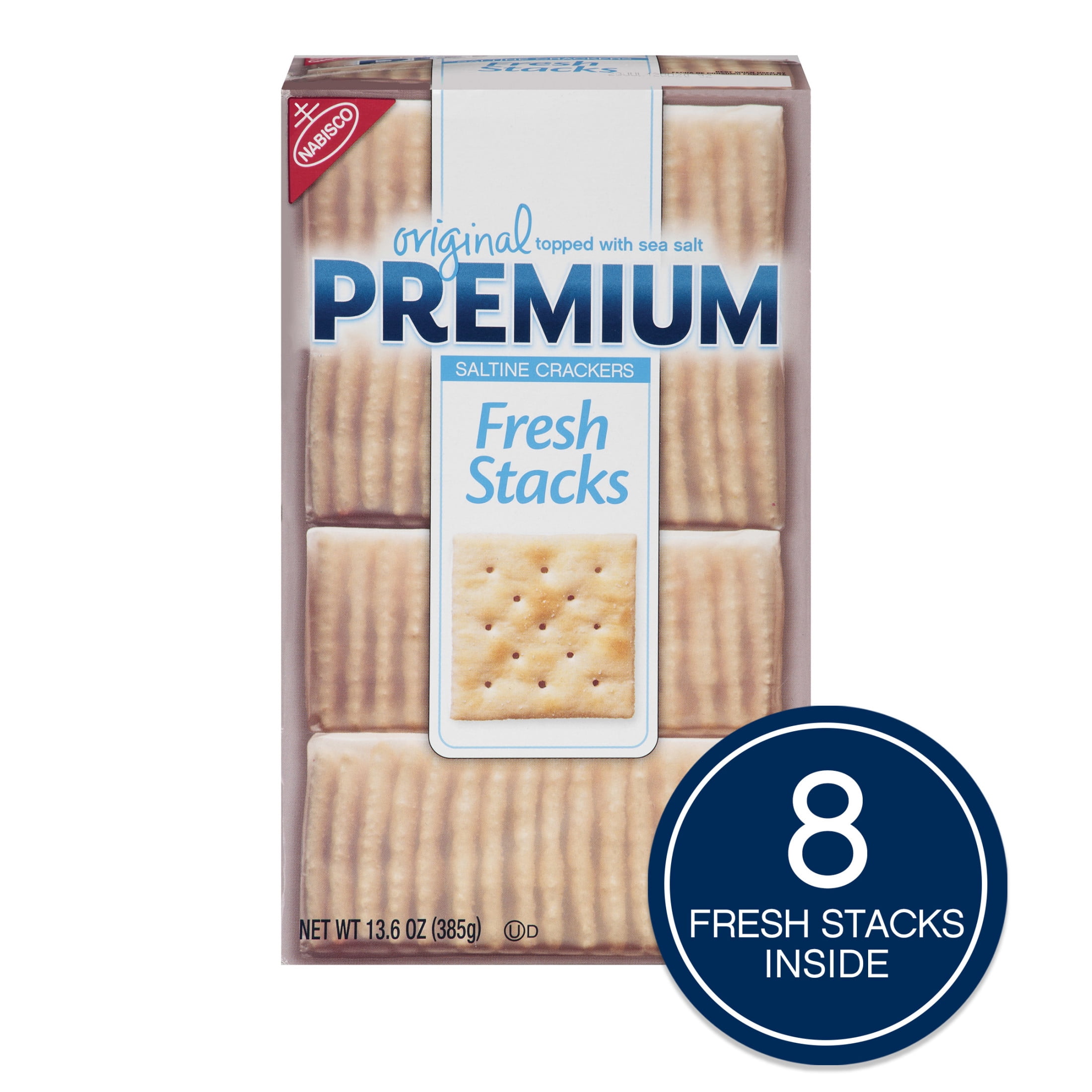 (3 pack) Premium Fresh Stacks Original Saltine Crackers, Travel Snacks, 13.6 oz (8 Multi Snack Packs)
