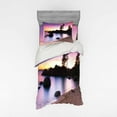 thumbnail image 1 of Ambesonne Landscape Bedding Set 3 Pcs, Sandy Beach by River, Twin XL, Purple Cream, 1 of 3