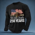 thumbnail image 2 of Mens 250 Years Anniversary T Shirts Long Sleeve Flag Print Graphic Tees Slim Fit Stretchy Workout Shirts, 2 of 3