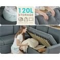 thumbnail image 4 of VANACC Sofa Bed, 85 Inch Sleeper Sofa with Pull Out Sofa Bed, L Shaped Couch with Storage Seat, Sectional Couches for Living Room Apartment, Grey Linen Sofa Couch, 4 of 9