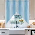 thumbnail image 4 of Blue Gradient Swag Valances for Windows 2 Pack Ombre Swag Kitchen Curtains 45 Inches Long Rod Pocket Short Window Treatment for Kitchen Bathroom 36"x45", 4 of 8