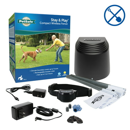 PetSafe Stay & Play Compact Wireless Fence for Dogs, Covers 3/4-Acre, Portable