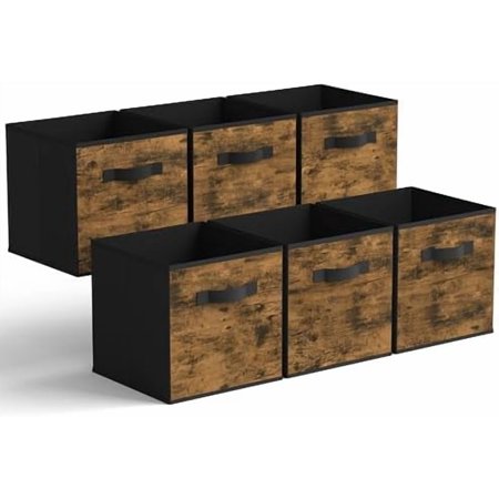 Cube Storage Bins 11 Inch Storage Cube Organizer Collapsible Fabric Storage Cubes with Handle Decorative Cube Storage Organizer for Shelves Closet Pink 6-Pack