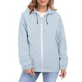 thumbnail image 1 of Comdrip Veste Légère pour Femmes! Veste Chaude Coupe-Vent Imperméable à Blocs de Couleur pour Femmes, Coupe-Vent d'Extérieur, Veste de Randonnée, Veste de Randonnée pour Femmes, Légère, Bleu Pâle, 3TG, 1 of 5