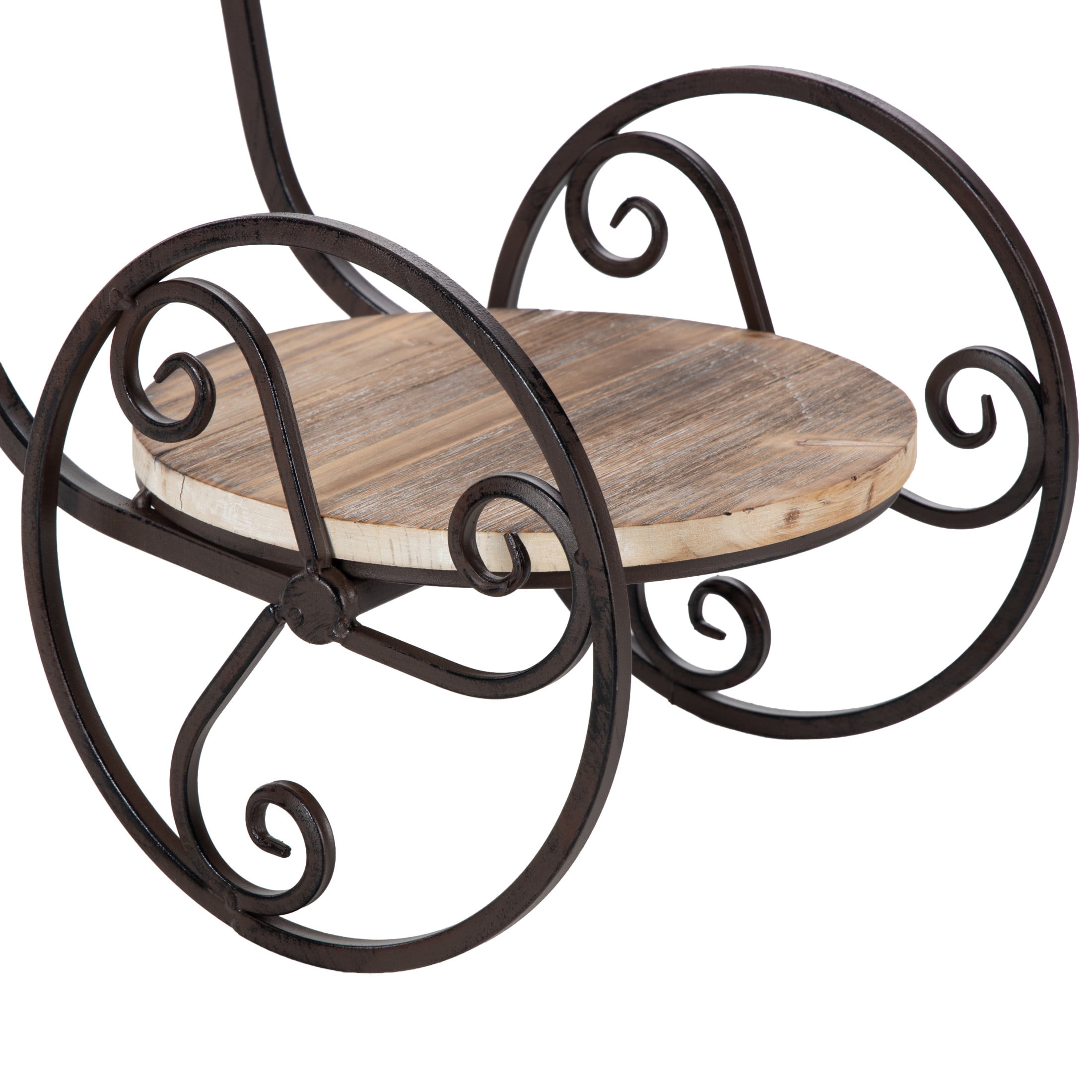 DecMode 31" x 10" x 23" 2 Tier Brown Metal Bike Plantstand