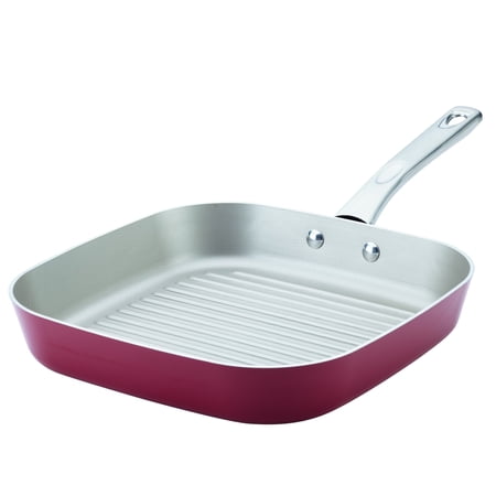 

Ayesha Curry Porcelain Enamel Nonstick Square Grill Pan 11.25 Sienna Red