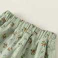thumbnail image 6 of WOLLED Kids Baby Girls Buttons Outfit Toddler Cotton Floral Short Sleeve Shorts 2PCS Set for 1-6 T, 6 of 9