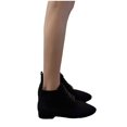 thumbnail image 3 of NOKIO Elegant Women'S Suede Short Boots Women'S Lace-Up Vintage Ankle Boots Ladies Fashion Solid Suede Front Lace Up Boots Side Zipper Heel Short Boots Sleek Women'S Ankle Boots, 3 of 6